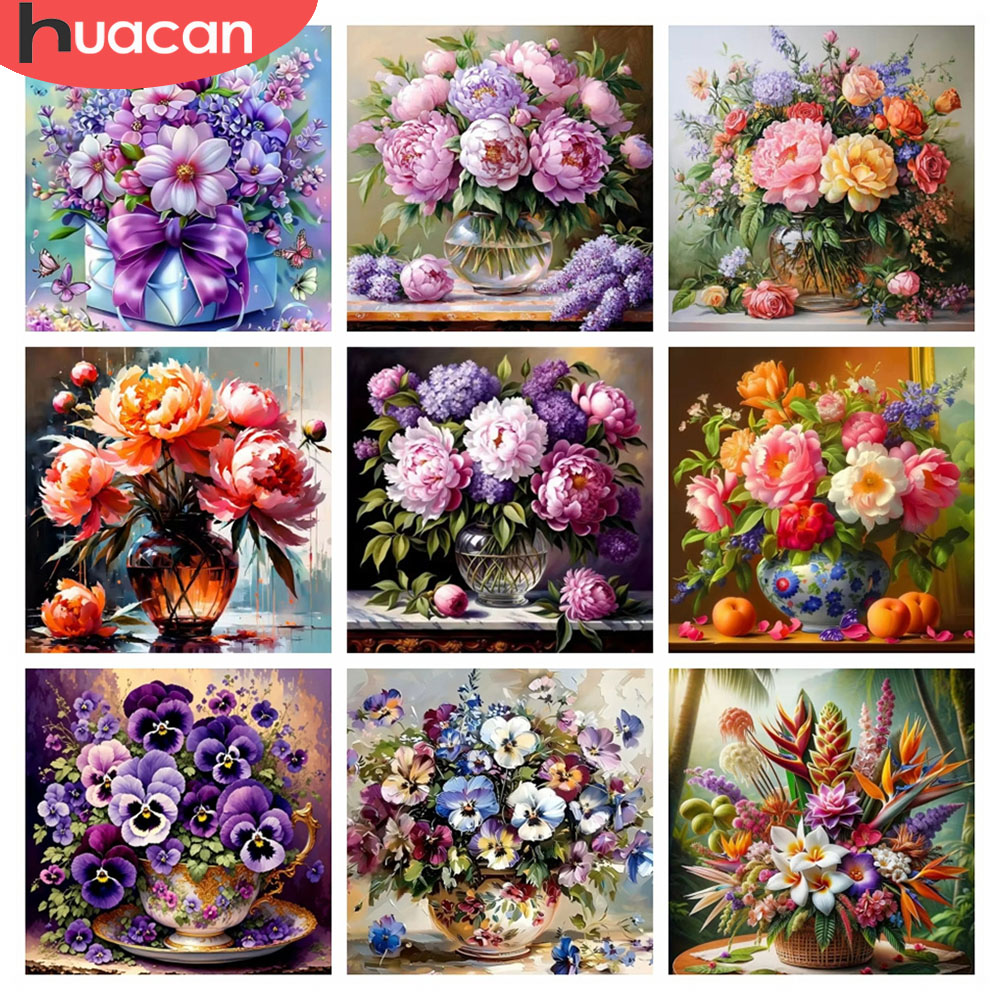 Resin Art Wallpaper - HUACAN 5D 다이아몬드 모자이크 장미꽃 그림