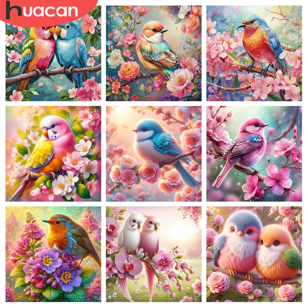 Resin Art Rose - HUACAN 다이아몬드 페인팅 새 꽃 동물