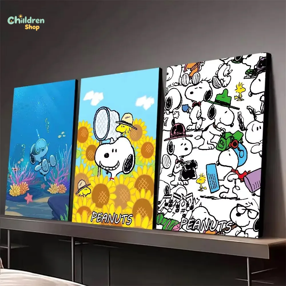 Resin Art Work - 다이아몬드 페인팅 스누피 만화 캐릭터, 둥근/사각형