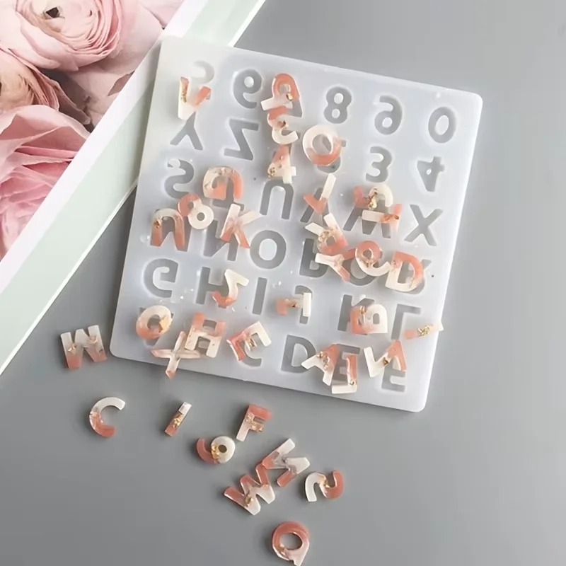 Resin Art Alphabet - 작은 26 대문자 수지 실리콘 금형