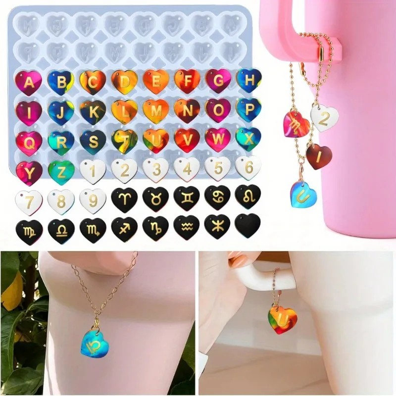 Resin Art Alphabet - 1개 DIY 에폭시 수지 몰드 숫자