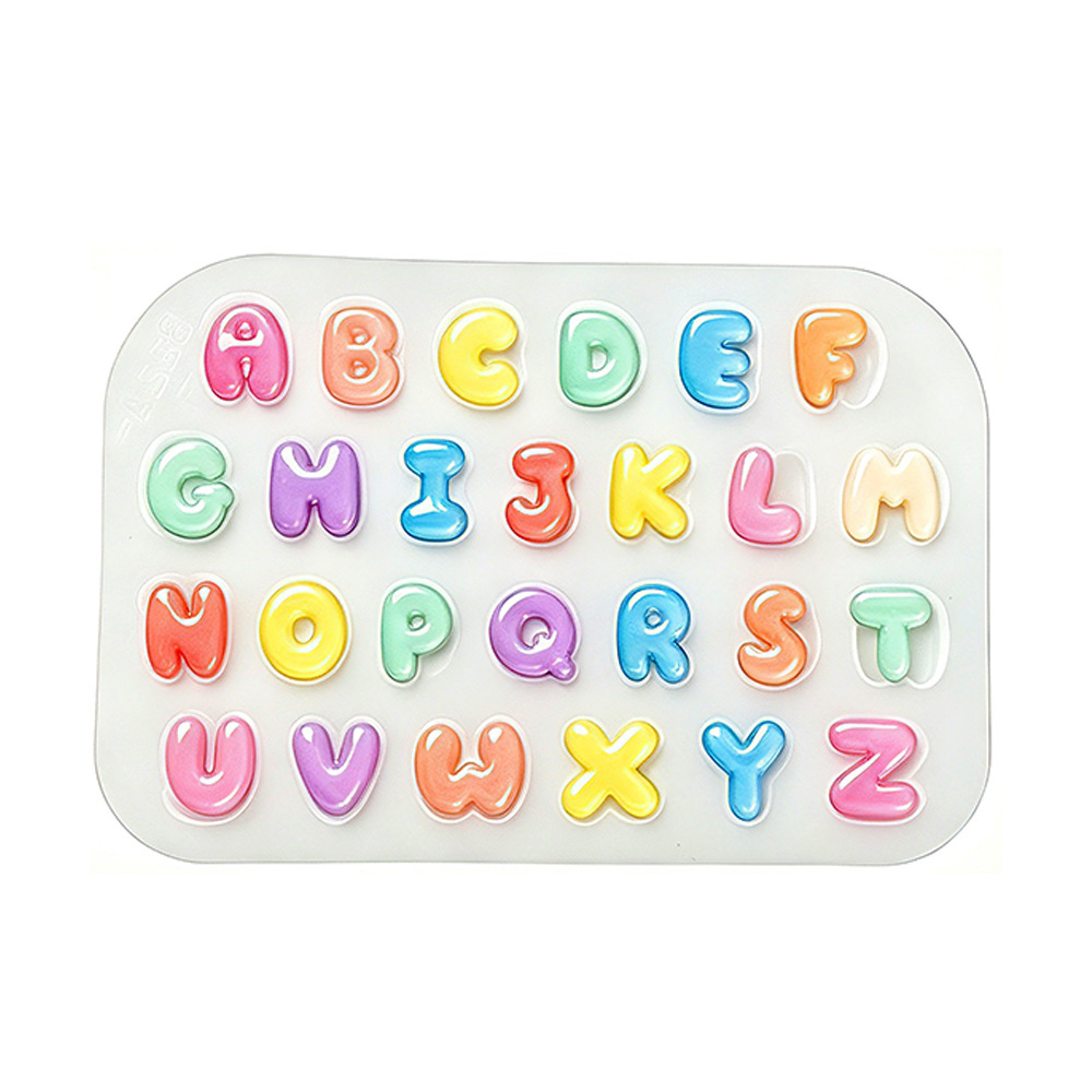 Resin Art Alphabet - 2개 미니 레터 실리콘 몰드 귀여운