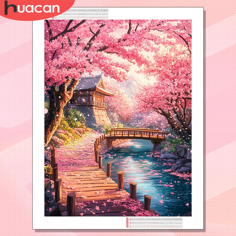 Resin Art Wallpaper - HUACAN 다이아몬드 아트 하우스 풍경 취미