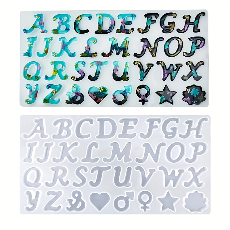 레진 몰드 A 스타일 거울 모양 26개 영문자 + 6가 - Resin Art Alphabet 리뷰 및 가격