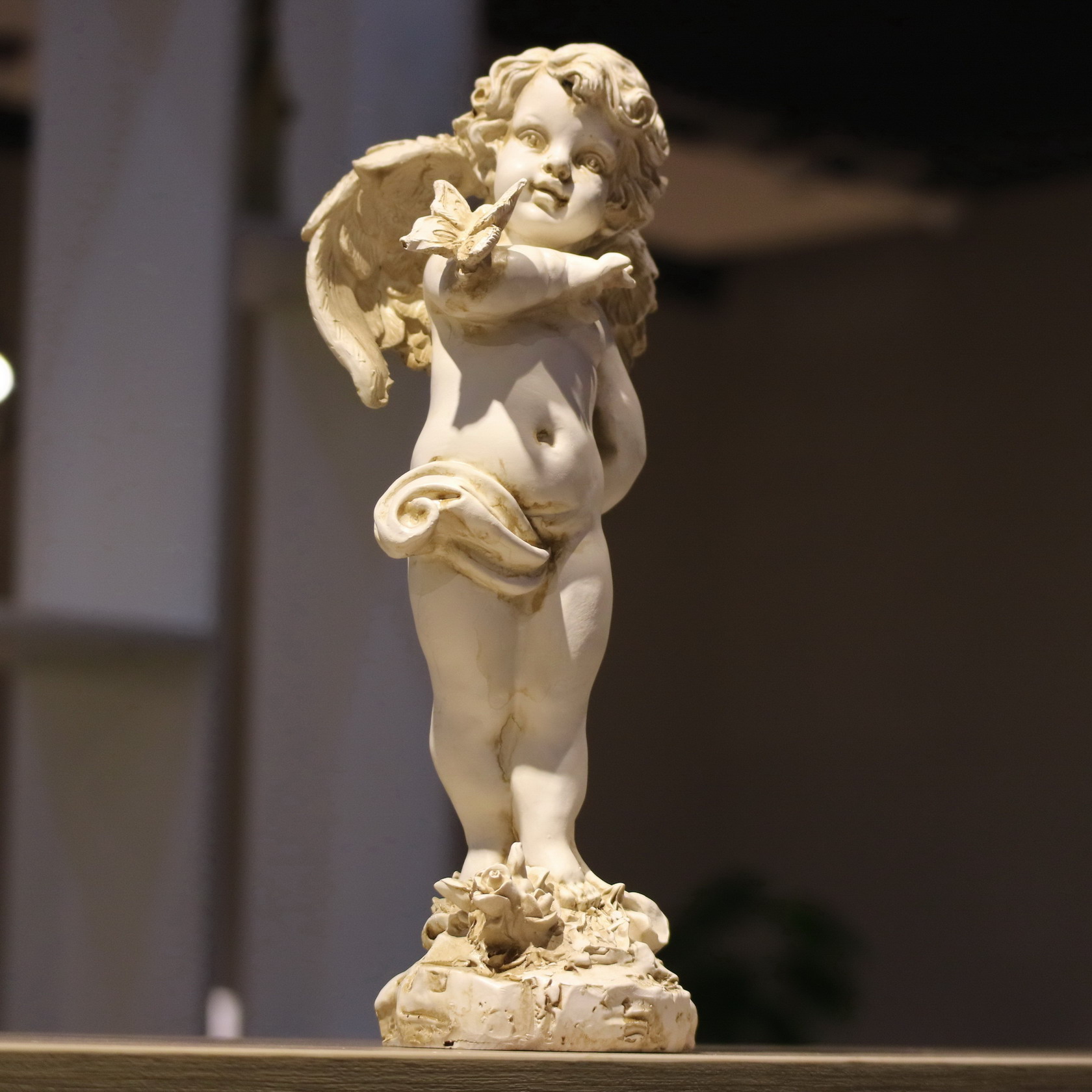 레트로 수지 천사 인형 29cm 홈 안뜰 장식 예술 공 - Resin Art Wedding Gift 리뷰 및 가격