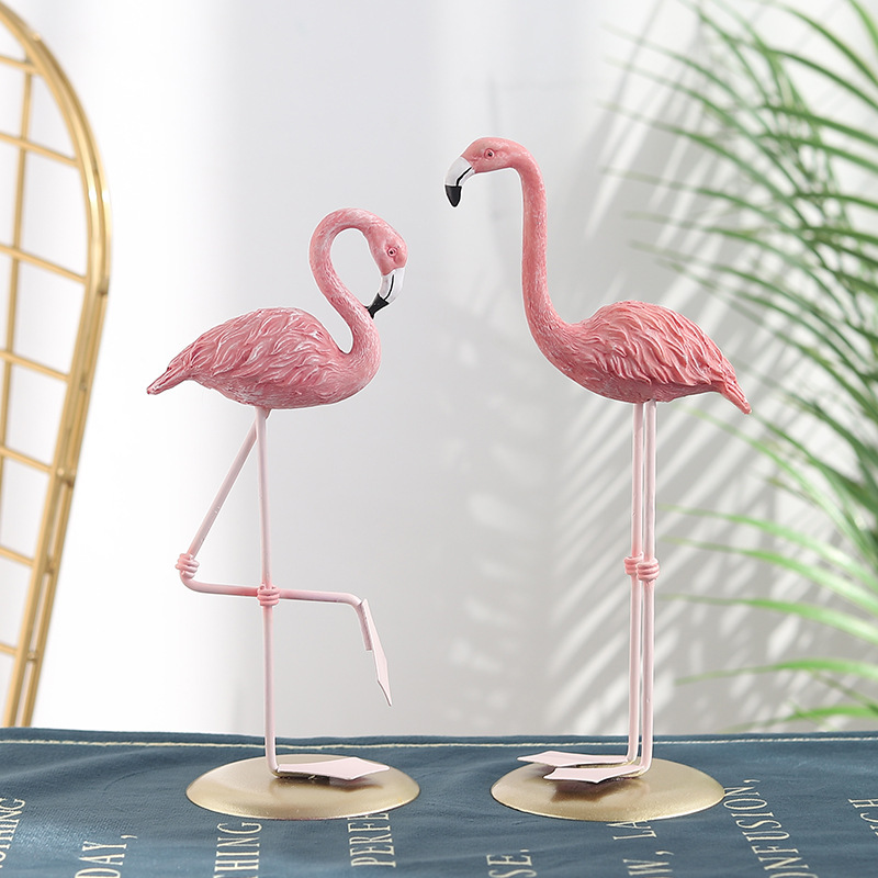 3PCS 핑크 플라밍고 인형 열대 새 탁상 장식 현대  - Resin Art Wedding Gift 리뷰 및 가격