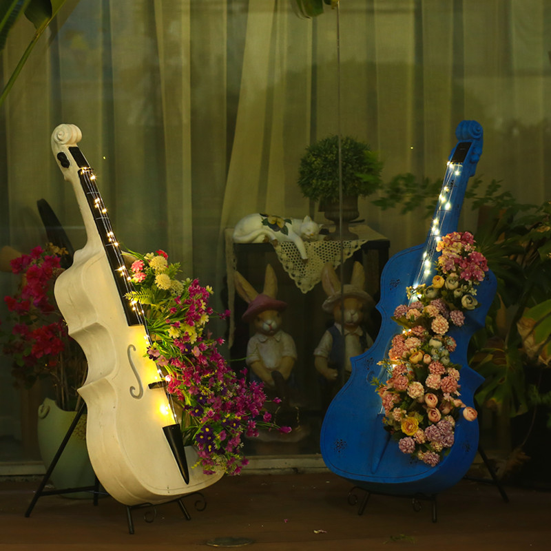 첼로 모양의 정원 조각상 대형 야외 파티오 장식 조형물 - Resin Art Wedding Gift 리뷰 및 가격