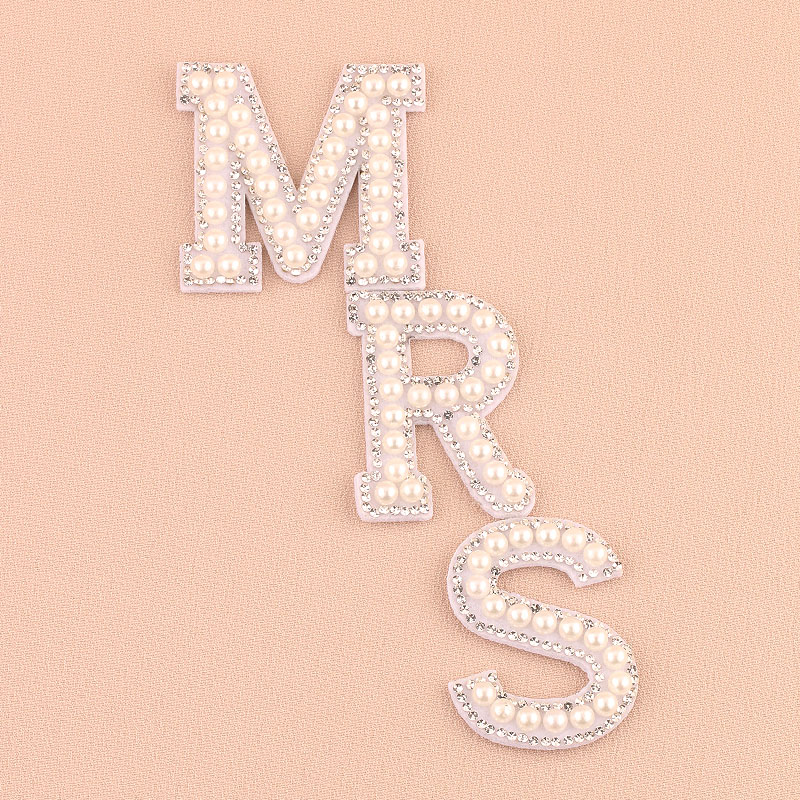 1 세트 MRS 인조 진주 라인스톤 문자 패치, 모자, - Resin Art Alphabet 리뷰 및 가격