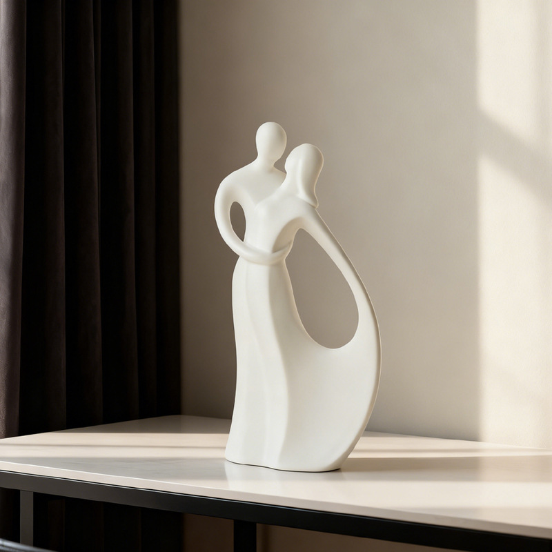 북유럽 세라믹 커플 포옹 조각상 모던 아트 거실 캐비닛 - Resin Art Wedding Gift 리뷰 및 가격
