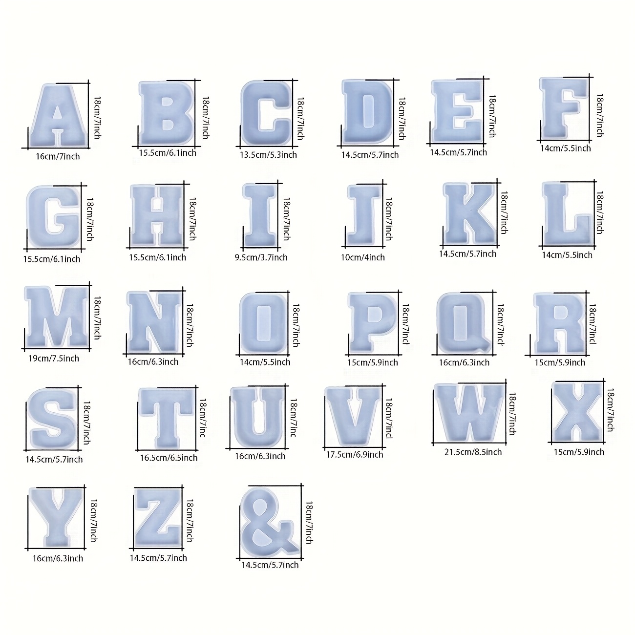 7인치 대형 글자 레진 몰드, 3D 대문자 에폭시 레진 - Resin Art Alphabet 리뷰 및 가격