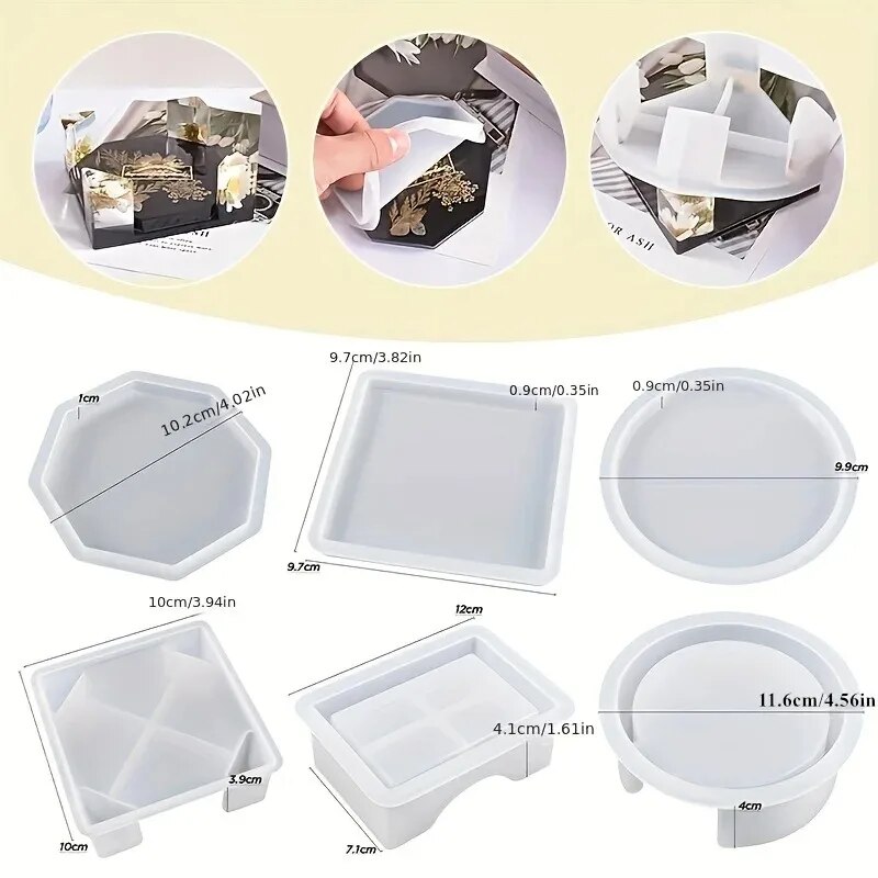 코스터 수지 금형 세트에는 1pc 코스터 보관 상자 금 - Resin Art Equipment 리뷰 및 가격