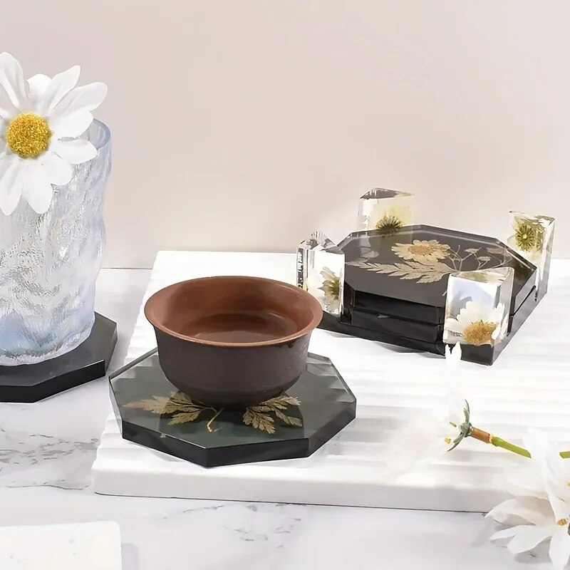 코스터 수지 금형 세트에는 1pc 코스터 보관 상자 금 - Resin Art Equipment 리뷰 및 가격