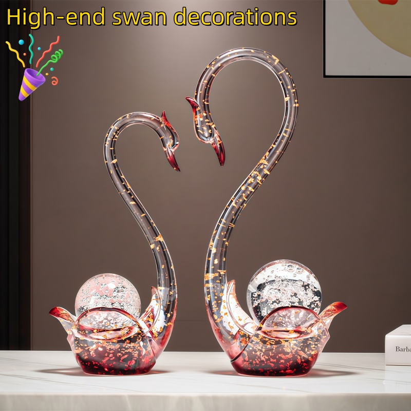 고급스러운 레진 소재의 백조 조형물, 커플 조각상, 현 - Resin Art Wedding Gift 리뷰 및 가격