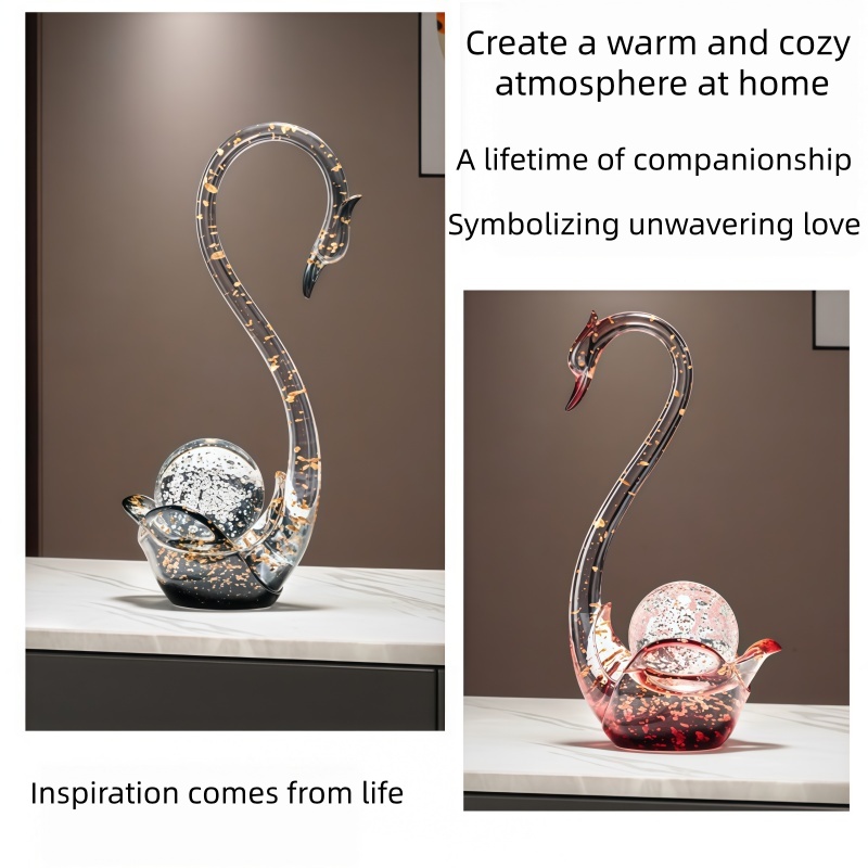 고급스러운 레진 소재의 백조 조형물, 커플 조각상, 현 - Resin Art Wedding Gift 리뷰 및 가격